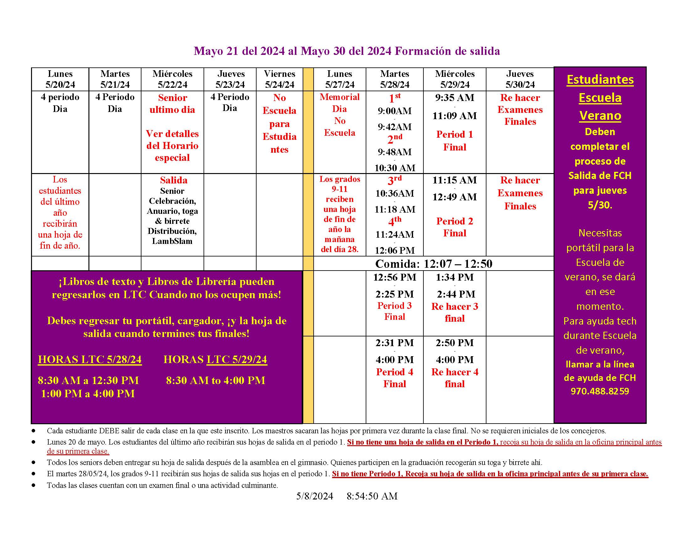 Final two weeks - Spanish