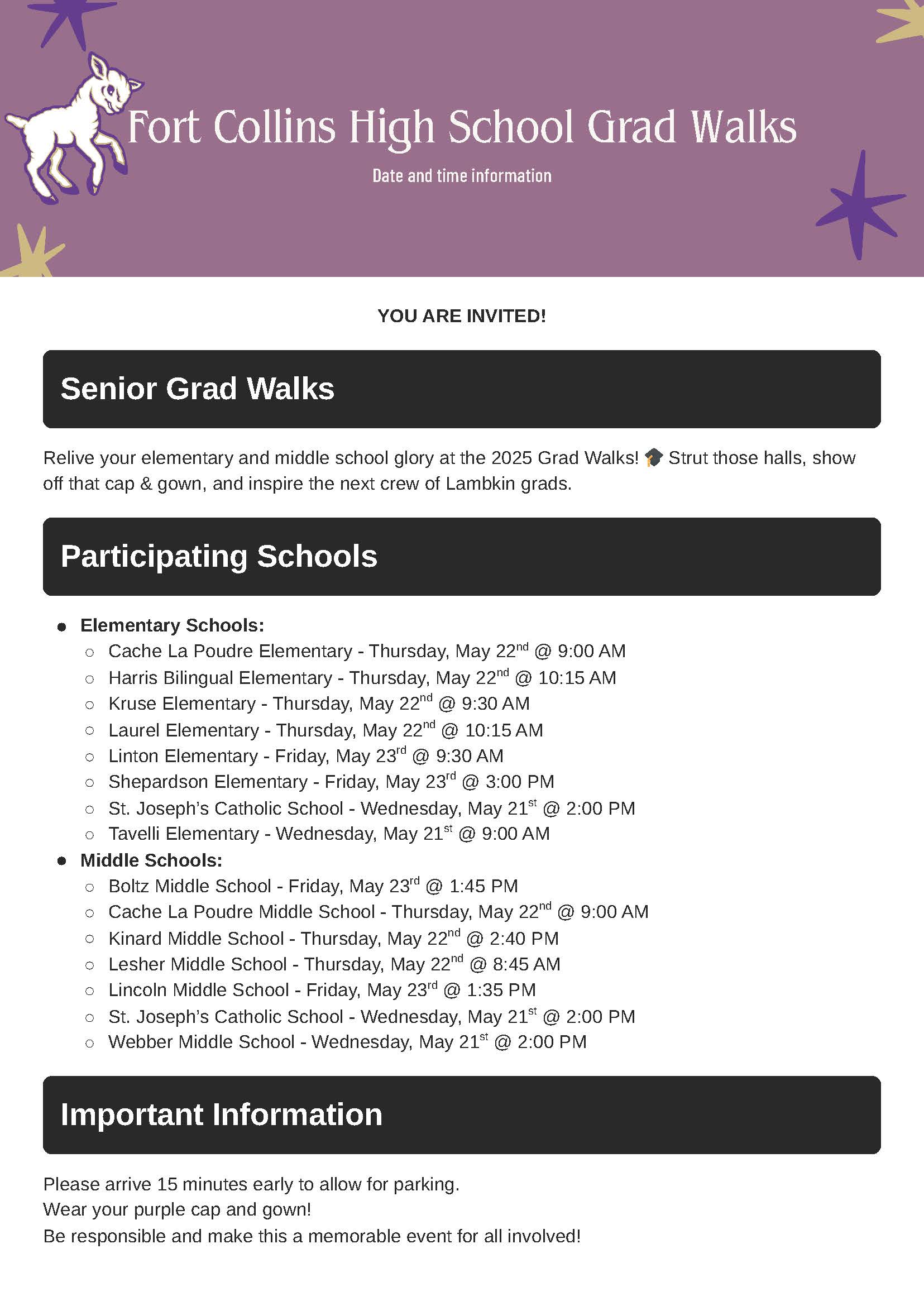 Fort Collins High School Grad Walks