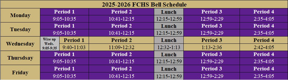 bell schedule